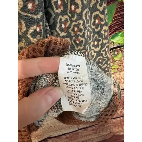 Ces Femme Light Weight Long Sleeve Colorblock Blouse Shirt Scoop Neck Women's XL - Picture 5 of 5